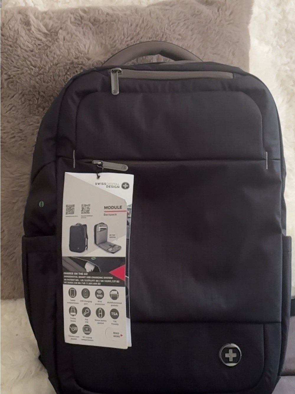 Black Men's Modular Travel Backpack